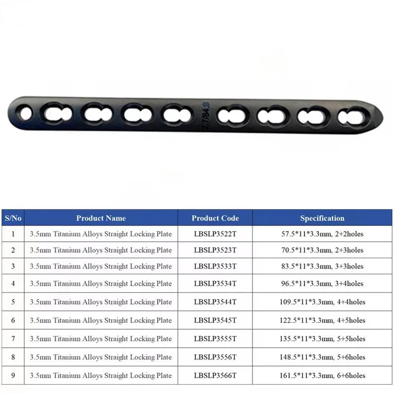 3.5mm Titanium Locking Plate, Mascotas Veterinary Orthopedics Implants, Surgical Instruments, Pet Products, Dog Accessories