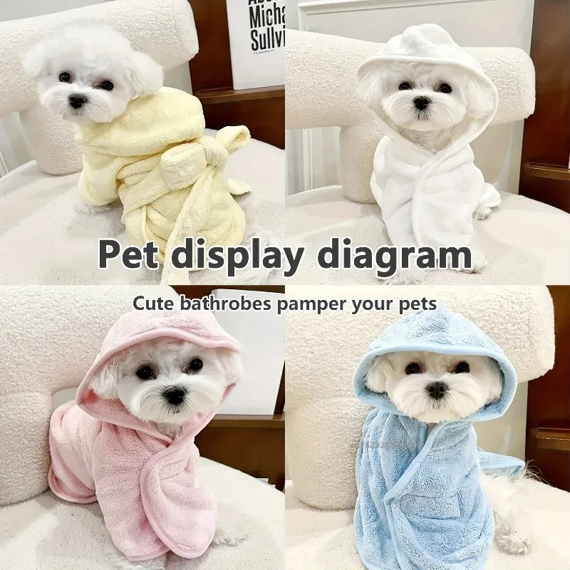 New Dog Bathrobe Absorbent Pet Quick Drying Wearable Bath Towel Robe Large Small Dogs Clean Absorbent Bathrobe Cat Pet Products