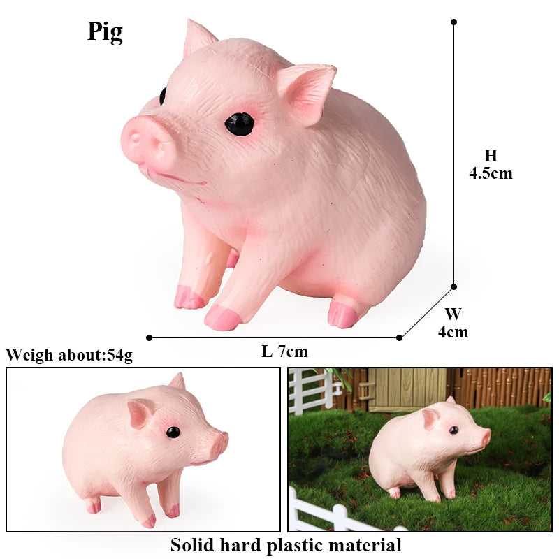 Oenux Cute Pet Model Frog Lizard Pig Hen Rabbit Shiba Inu Hamster Squirrel Otter Animals Figurine PVC Miniature Home Decor Kids