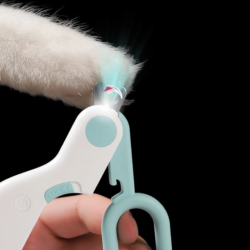 Led Light Cat and Dog Nail Clippers Professional Pet Nail Trimmer with Safety Lock for Small Dogs and Cats Animal Care Grooming Tool Set