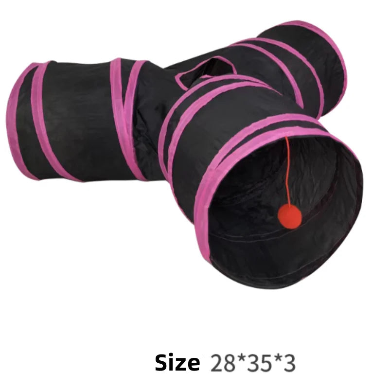Hot Foldable Cat Tunnel Tube Interactive Fun Kitty Training Toy Boredom Buster for Puppy Kitten Pet Supplies Cat Accessory