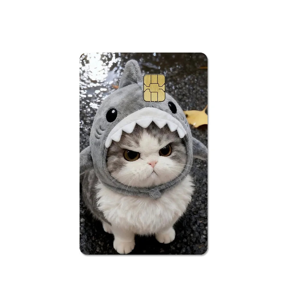 Cute Pet Puppy Kitten Lamb Credit Debit Card Sticker Bread Dog Bus Pass DIY Waterproof Small Chip Film Sticker Decoration Gift
