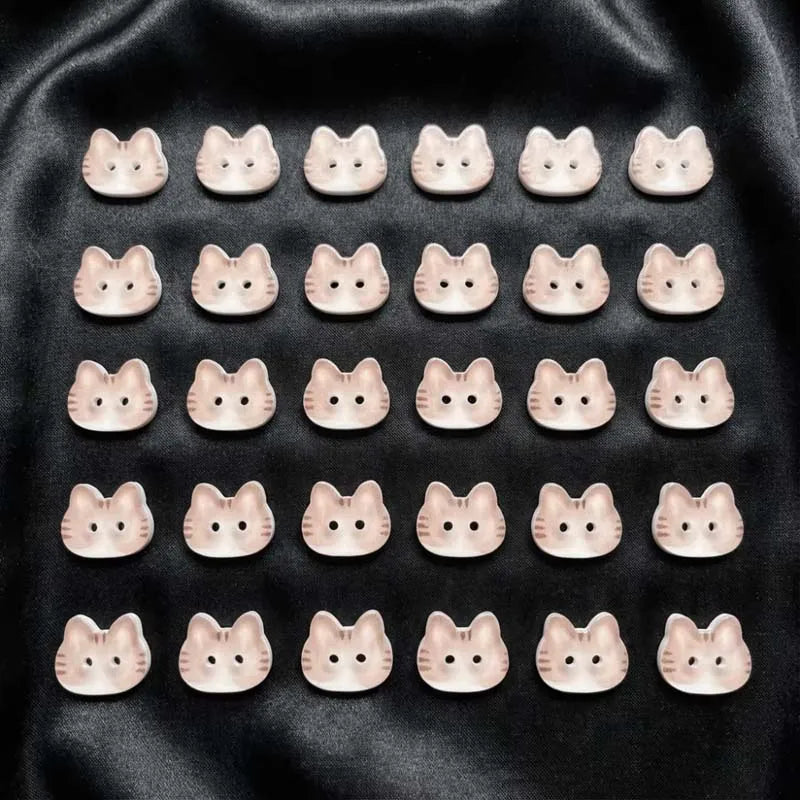 30pcs Cat Buttons Cute Creative Calico Cat Buttons Fashionable Resin Ginger Cat Buttons Clothes Accessories