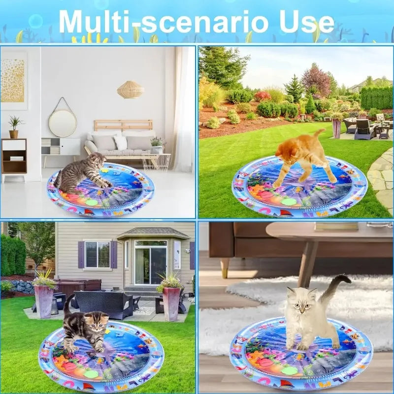 Pet Water Mat Cat Inflatable Play Mat Thickened Baby Crawling Mat Promote Baby Exercise Sea Life Swimming Ring Pet Products