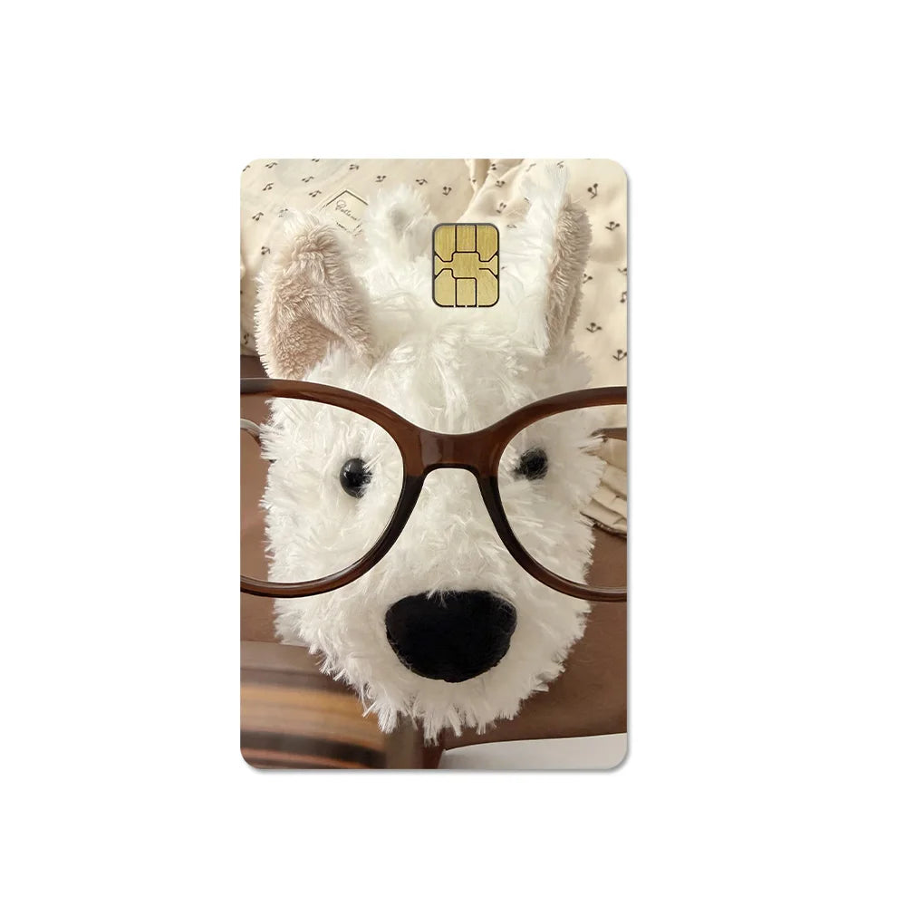 Cute Pet Puppy Kitten Lamb Credit Debit Card Sticker Bread Dog Bus Pass DIY Waterproof Small Chip Film Sticker Decoration Gift