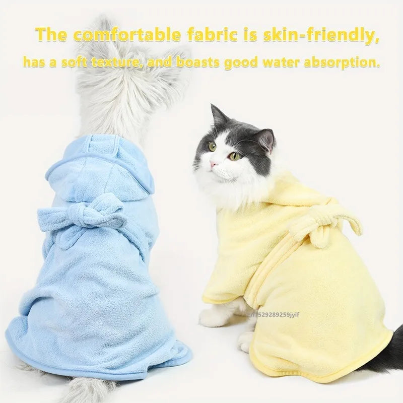 New Dog Bathrobe Absorbent Pet Quick Drying Wearable Bath Towel Robe Large Small Dogs Clean Absorbent Bathrobe Cat Pet Products