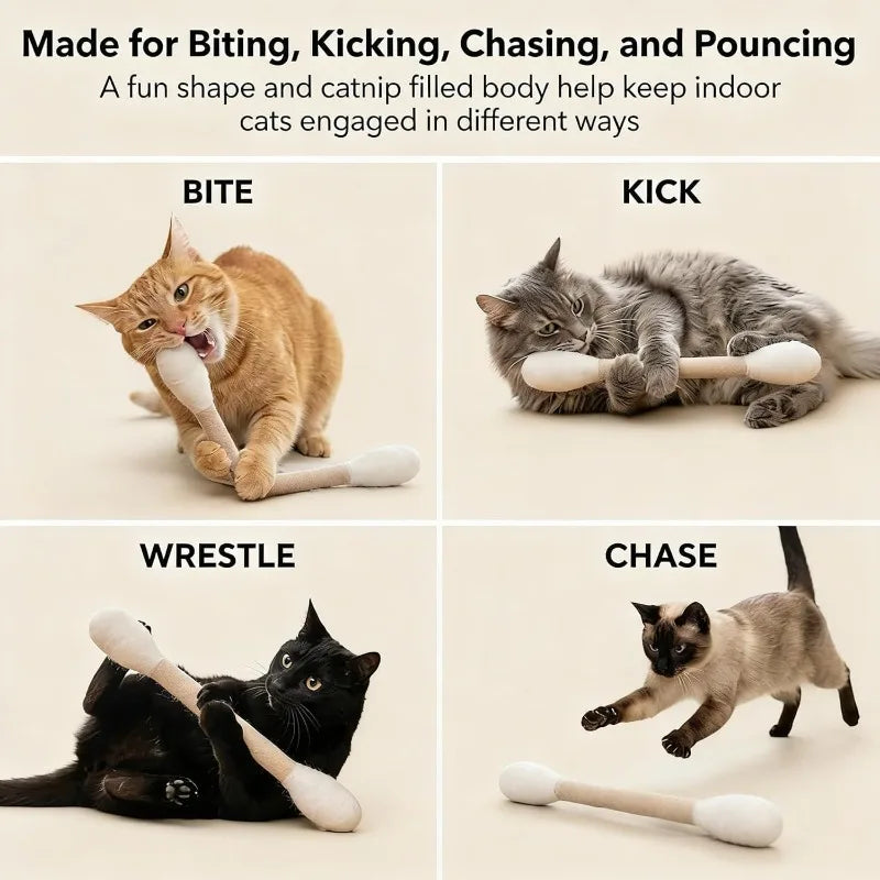 1/6 PCS Cat Interactive Stick Catnip Toy Suitable for Indoor Play Durable Teething Rope Interactive Cat Game Enthusiast Gift