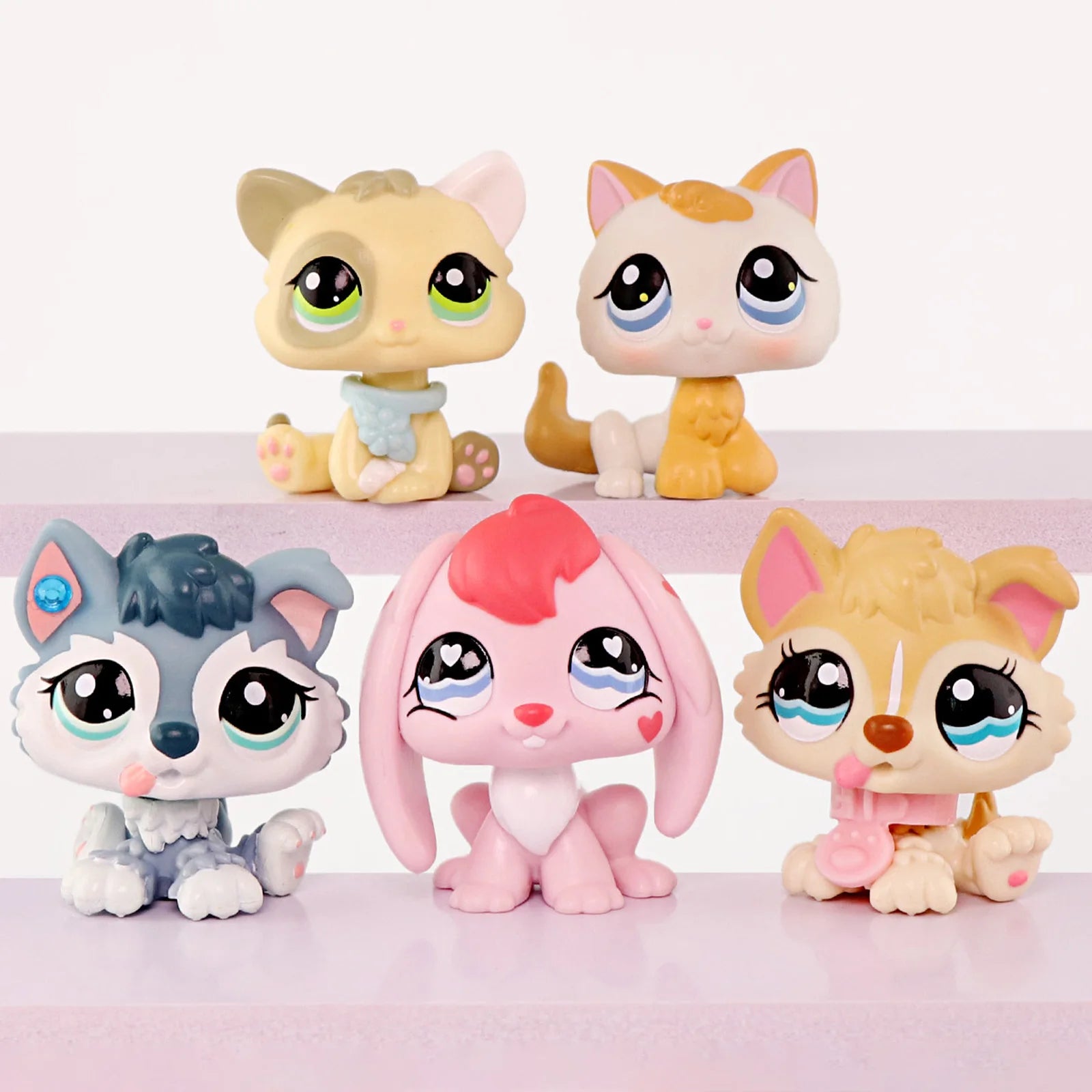 LPS Minilpsshop Rare Pet Shop Bobble Head Toy Cute Great Dane Collie Dachshund Dog Spaniel Puppy Pets for Kids