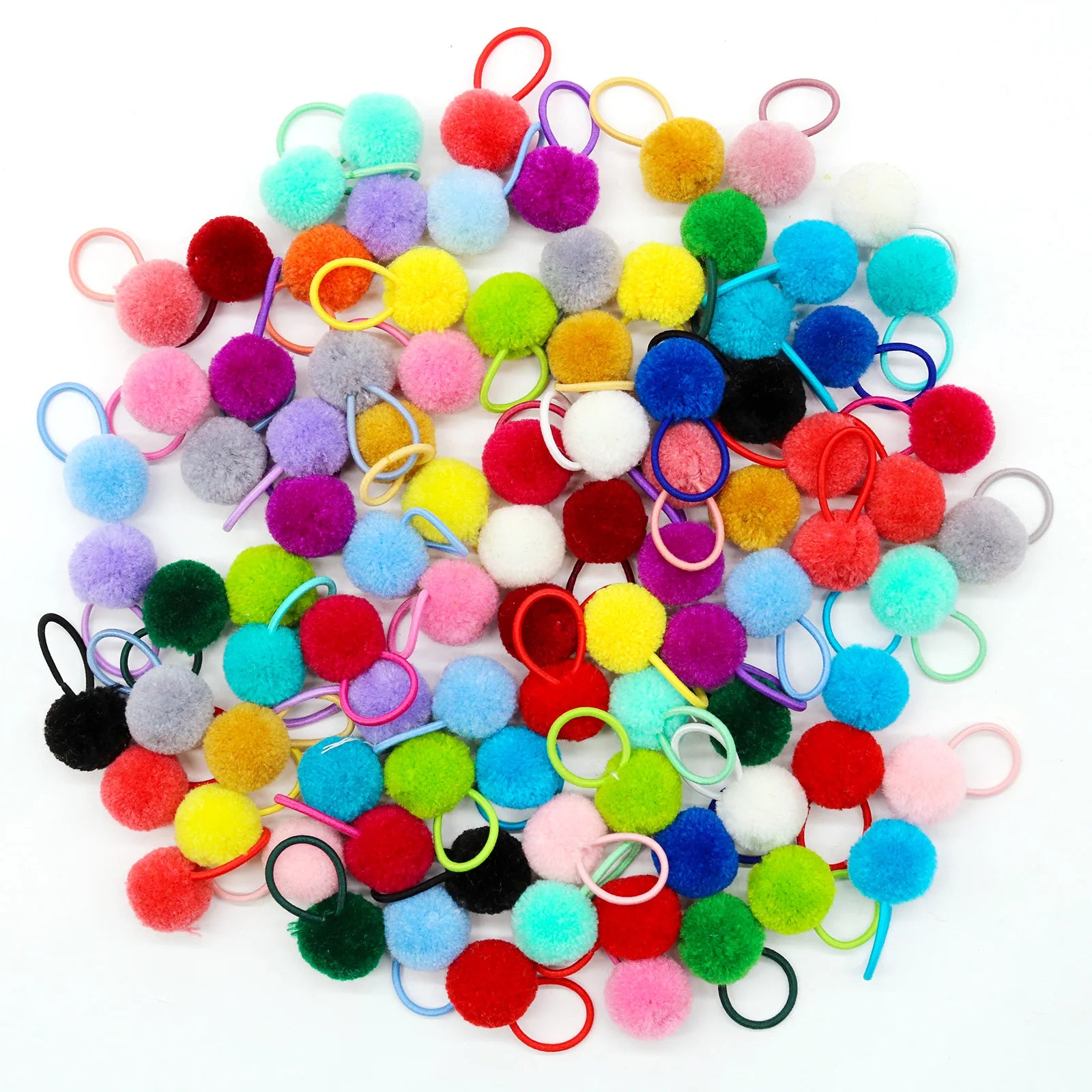 10/20/30PCS Ball Shape Dog Bows With Rubber Bands Plush Dog Hair Bows Colorful Puppy Bows Pet Product For Dogs
