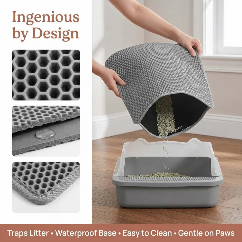 Pet Cat Litter Mat Waterproof Double Layer Cat Litter Trapping Clean Pad Litter Box Mat Products For Cats Pet Accessories