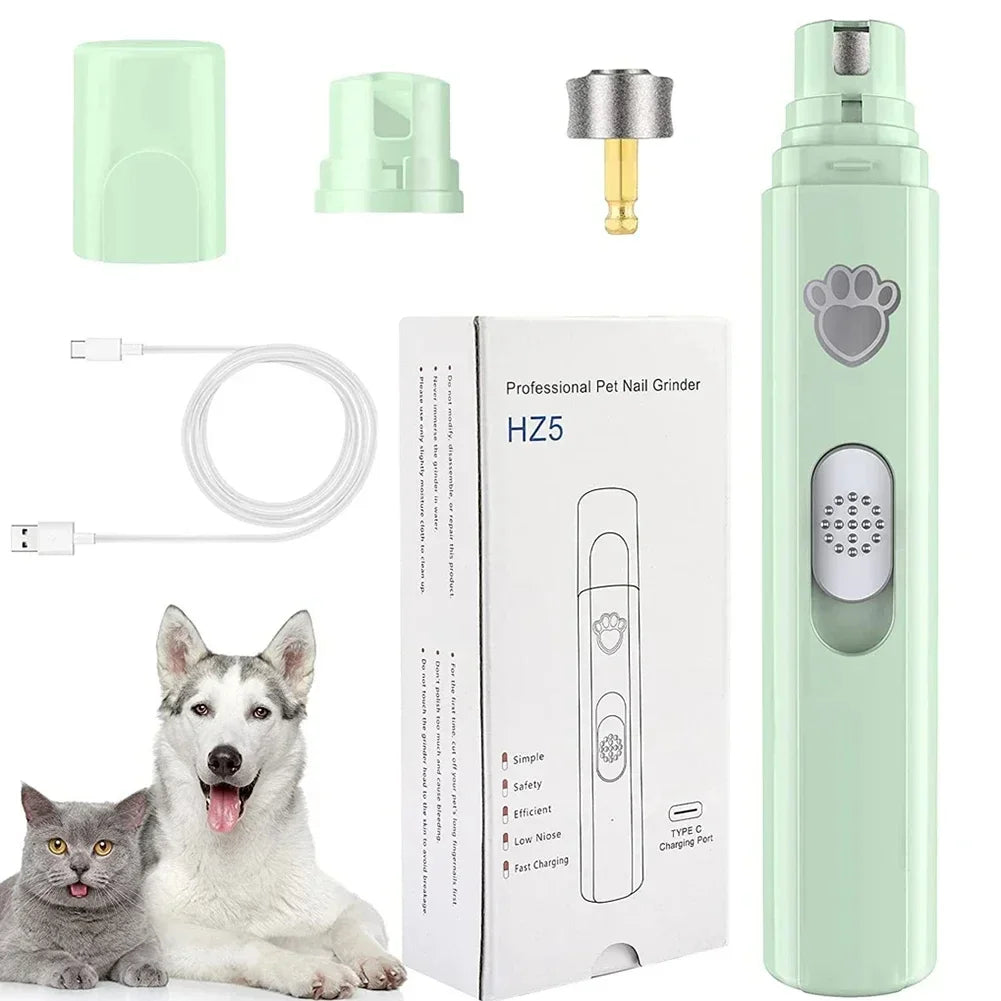 USB Rechargeable Pet Nail Trimming Tool Built-in Grinding Wheel Portable Electric Paw Care Device For Small Medium Large Dogs