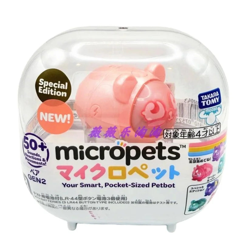 Genuine Takara Tomy Micropets Pocket-Sized Petbot Cat Rabbit Dog Series Electron Pet Interaction Machine Toy Gifts
