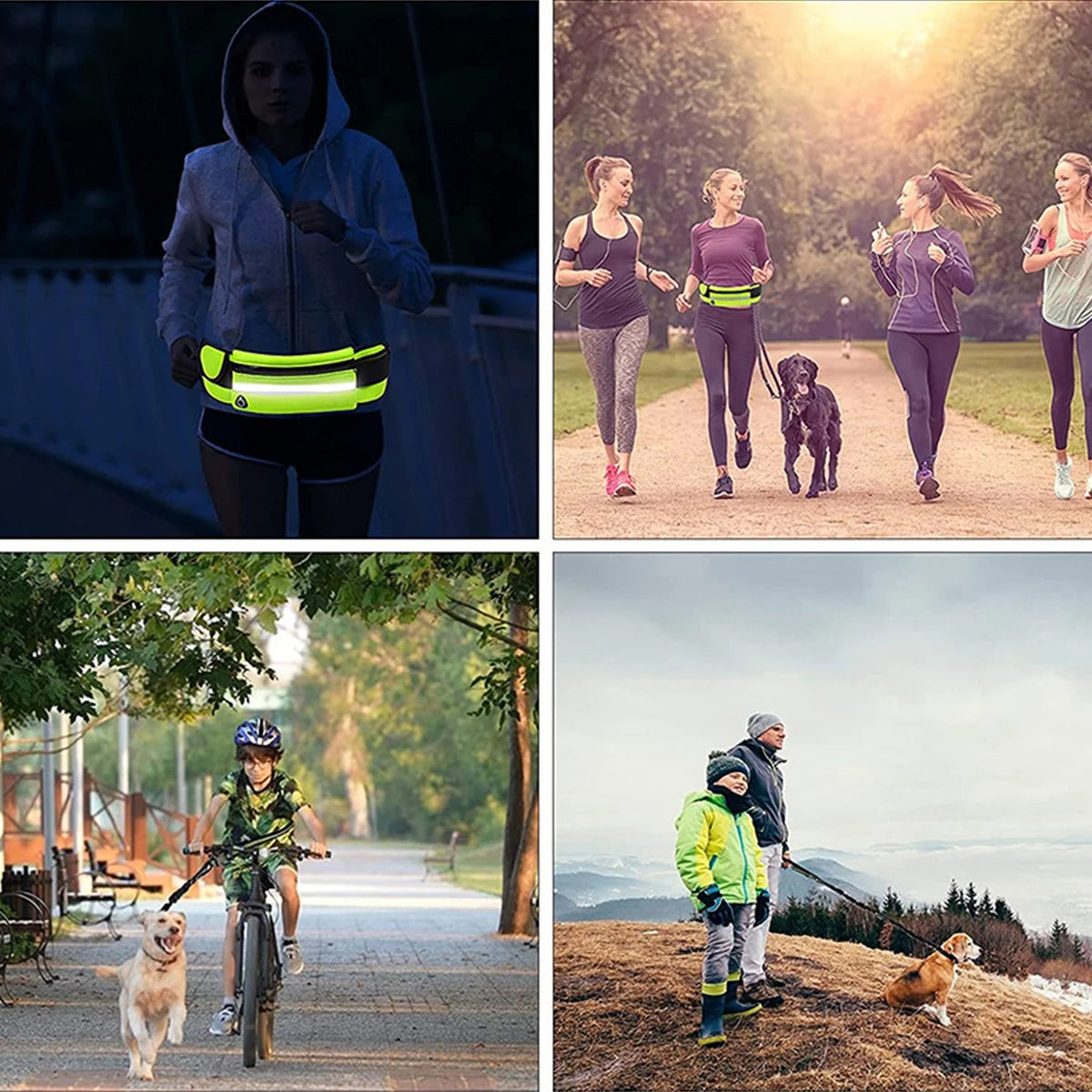 Hands Free Dog Leash Reflective Leash with Waist Bag Dog Traction Rope Retractable Elastic Belt for Running Walking Pet Products
