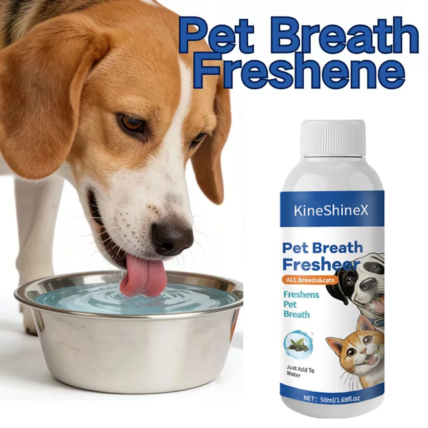 Pet Breath Freshener | Mild Formula for Cleaning Pet Oral Hygiene and Teeth Plaque | Universally Suitable Pet Care Product, 50ml