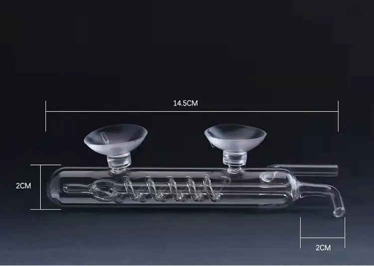 Aquarium Spiral Bubble Recorder Diffuser Glass CO2 Bubble Counter ADA Style Atomizer Water System Fish Tank Plant Pet Products