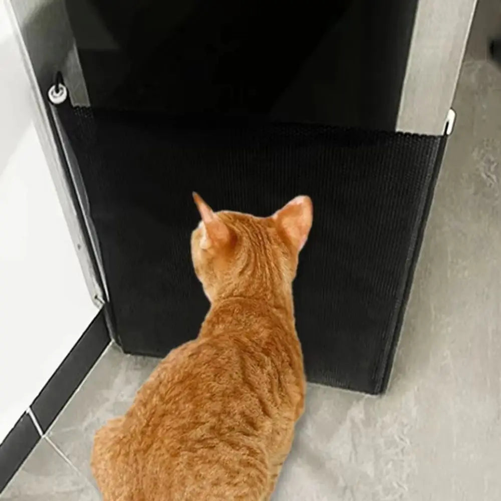 Retractable Folding Pet Fence Barrier with Universal Hooks Baby Safe Guard Door Easy Installation Pet Isolation Gate for Dogs