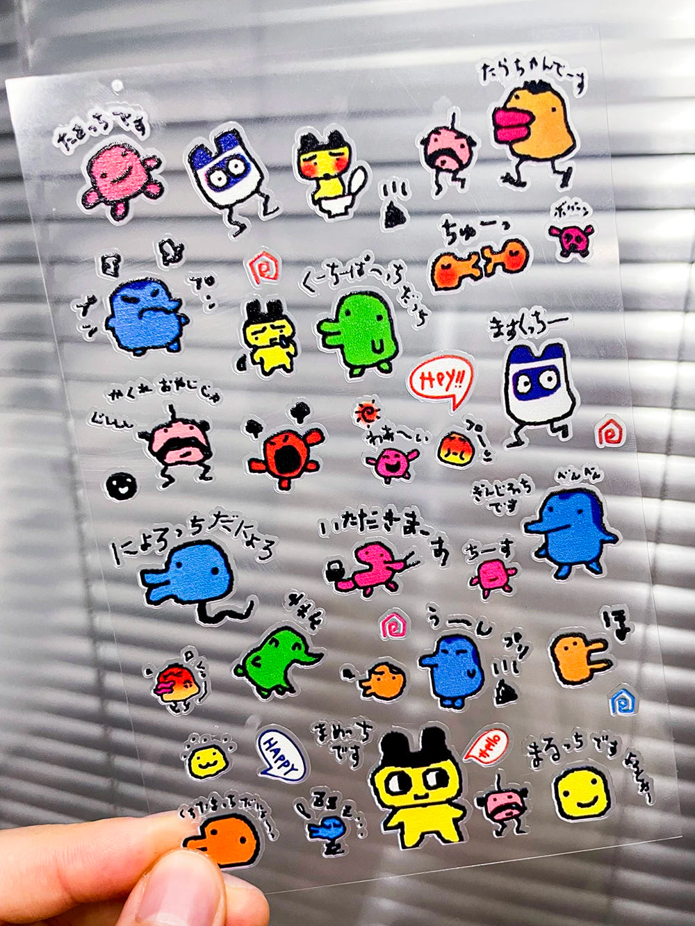 Kawaii Y2K Cute Pet Japanese Anime Self Adhesive Nail Sliders Pixel Style Mini Hand Account Diy Accessory Korean Nail Sticker