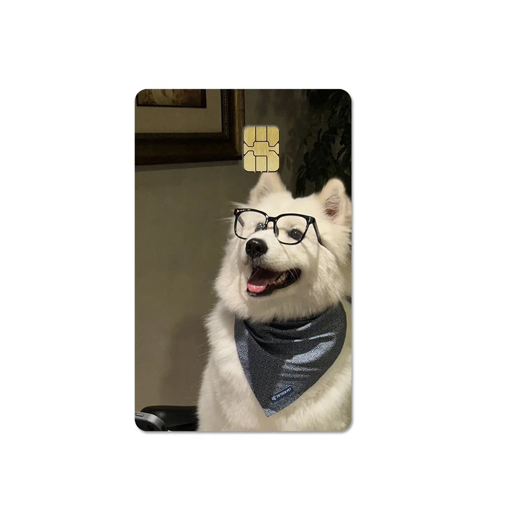 Cute Pet Puppy Kitten Lamb Credit Debit Card Sticker Bread Dog Bus Pass DIY Waterproof Small Chip Film Sticker Decoration Gift