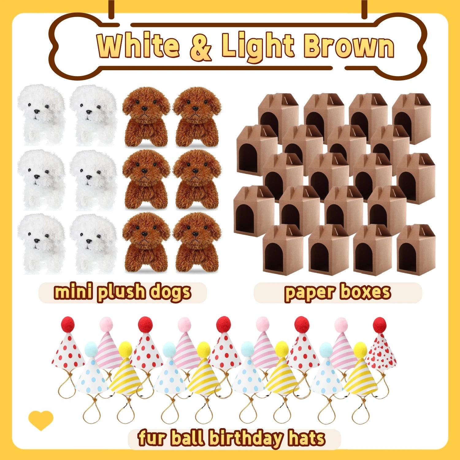 12-80Set Mini Plush Puppy Stuffed Dogs Adopt A Pet Dog Party Favors Goodie Bags, Animals Bulk Gift Toys