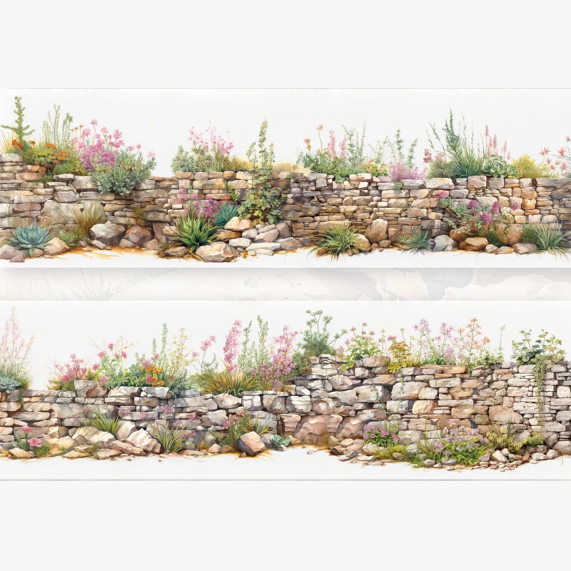 Mr. Paper, Greenfield Flower Wall Series PET Landscaping Tape 6, DIY Handbook Decorative Stickers, Student Stationery Products
