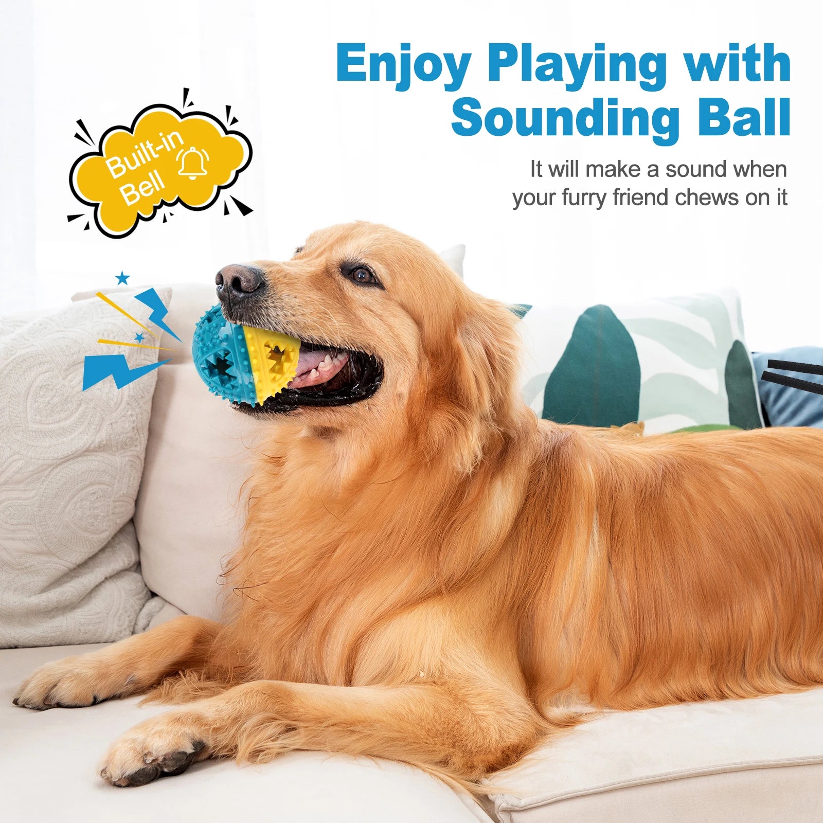 Dog Chew Toys Leaking Food Balls Grinding Teeth Sound Ball Toys Anti Bite Interactive Training Cleaning Teeth Toys Pet Products