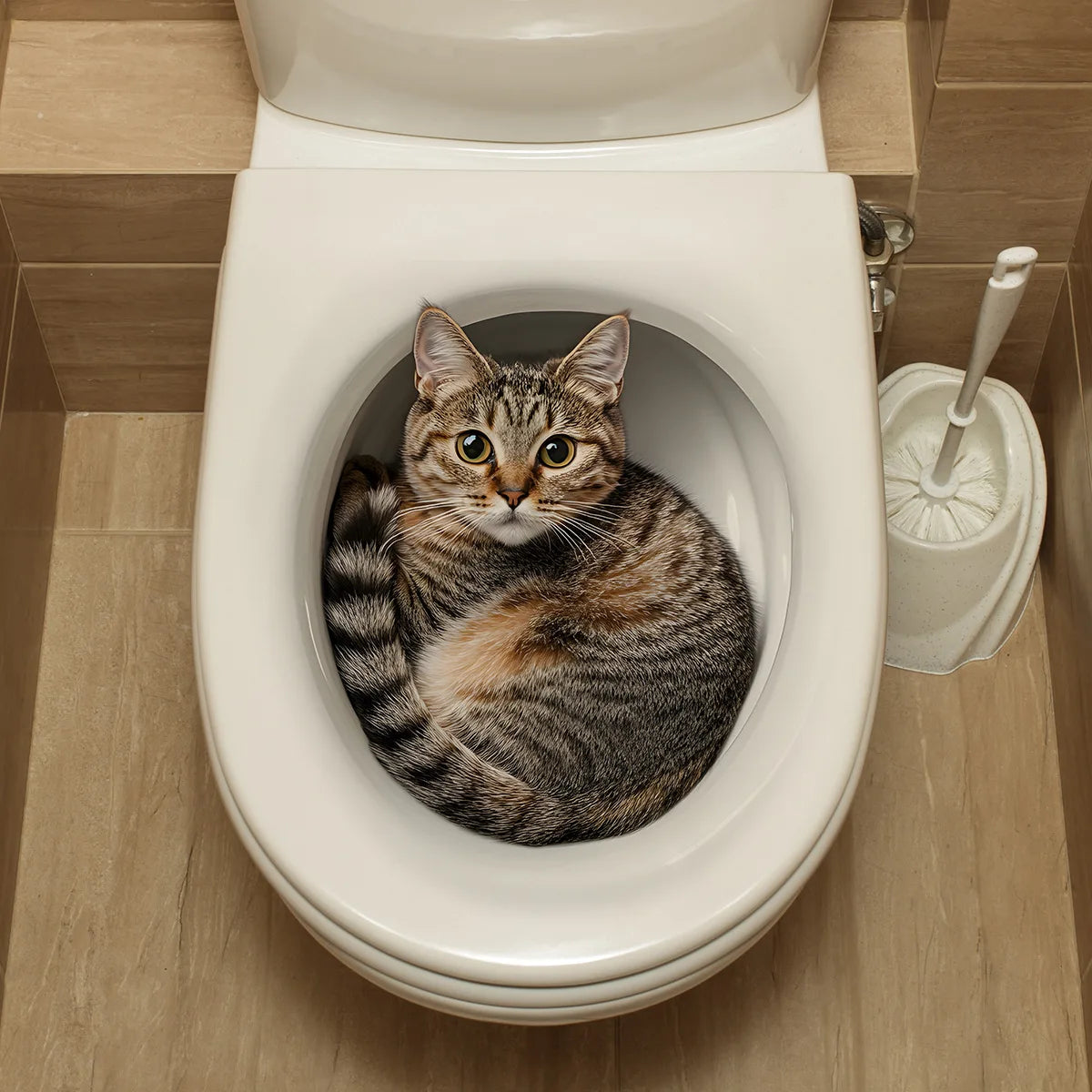 3D Funny Cat Toilet Sticker Bathroom Toilet Cover Sticker Wall Stickers Animal Wc Accessories For Home BathRoom Decoration