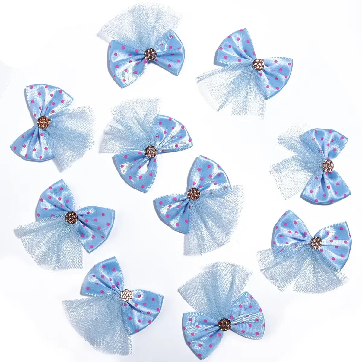 5/10pcs Lace Dog Hairbows Dog Bows With Volumes Ribbon Grooming Pet Hair Bowknot With Rubber Bands For Small Dog Pet Products