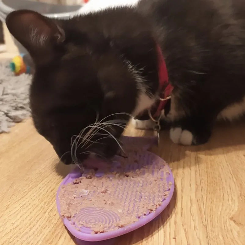 Suitable for Pets Weighing Less Than 3 Kilograms Mat Cats Slow Food Bowls Suction Cup Feeding Food Silicone Lick, Product Small