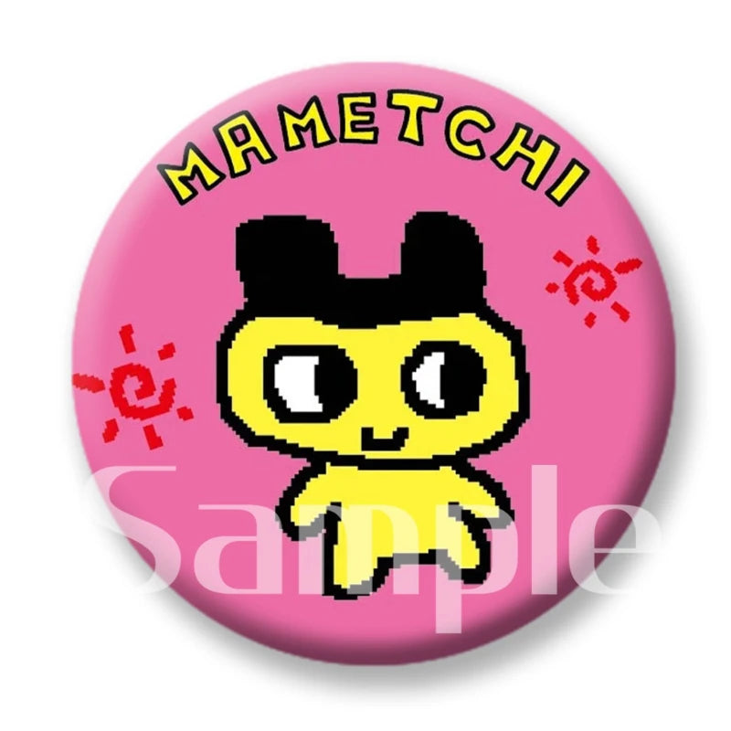 Tamagotchi Electronic Pets Cute Round Brooch Badge Refrigerator Magnets Keychain Mirror 58mm Jewelry Accessories Kawaii Gifts