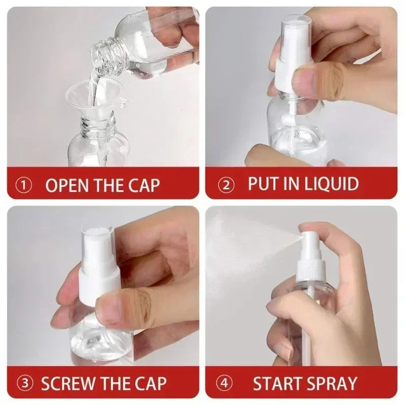 1PC Clear PET Plastic Portable Refillable Bottles Spray Bottle Empty Perfume Container Accessories 10ml 30ml 50ml 60ml 100ml NEW