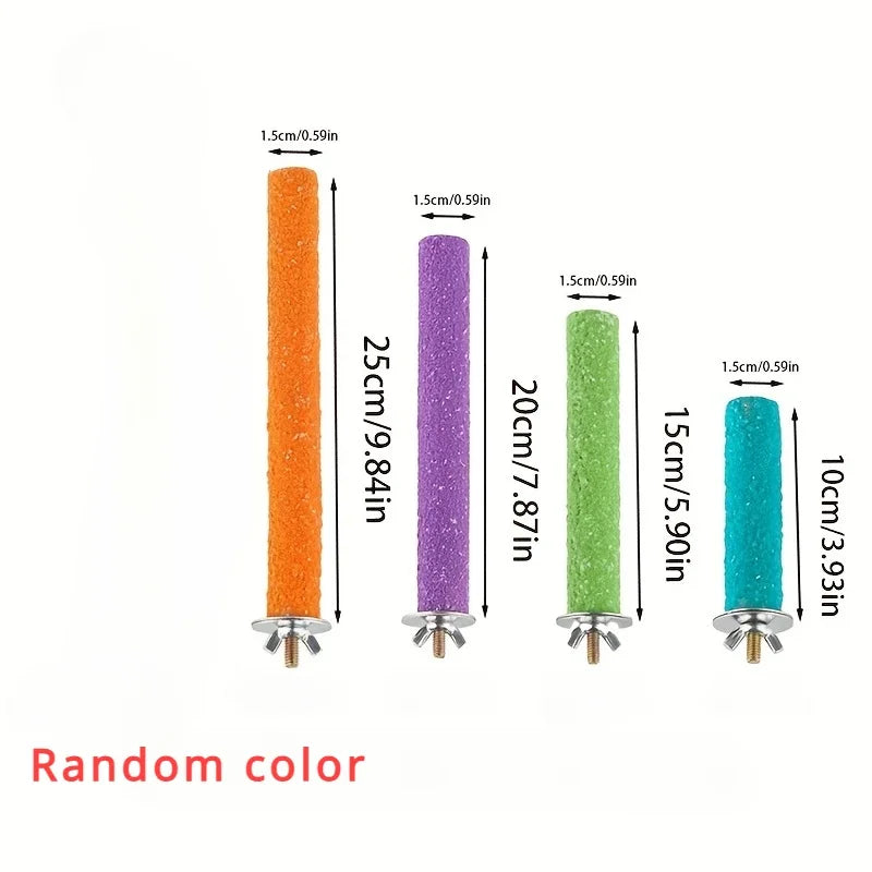 1Pc Pet Bird Cage Perches Stand Parrot Toys Bird Grinding Claw Stick Bird Nest Toy Molar Stick Standing Rod Random Color  loro