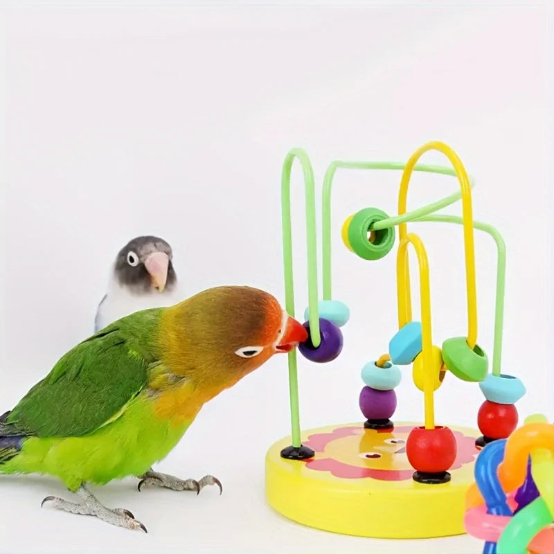 Bird Training Toy Supplies Lovebird Bird Toy Foraging Training Rings Educational Puzzle Playing Toy Canary Toy Accessories