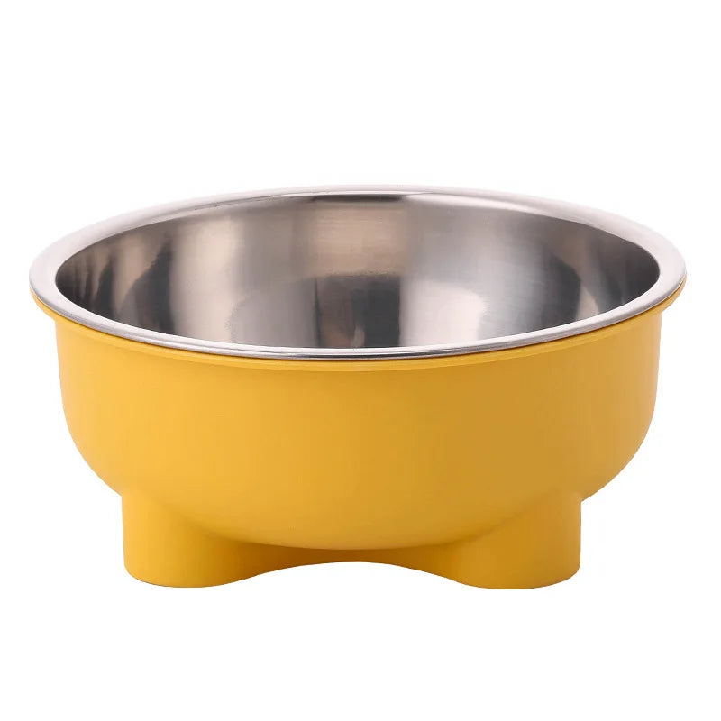 1/4PCS 600ml Capacity Stainless Steel Pet Bowl: Detachable, Easy-Clean Dog & Cat Dish with Non-Skid Bottom for Secure