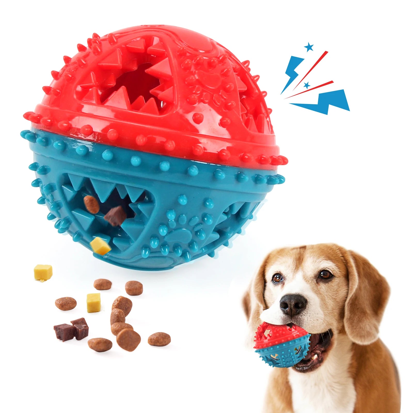 Dog Chew Toys Leaking Food Balls Grinding Teeth Sound Ball Toys Anti Bite Interactive Training Cleaning Teeth Toys Pet Products