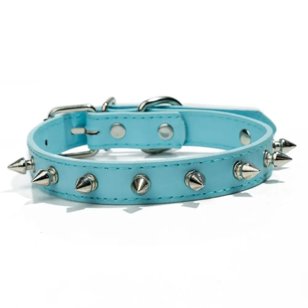 Pet Products Leather Cat Dog Collar Cool Adjustable Pet Spiked Studded Collars Exquisite Colorful Pet Necklace Small Medium Pets