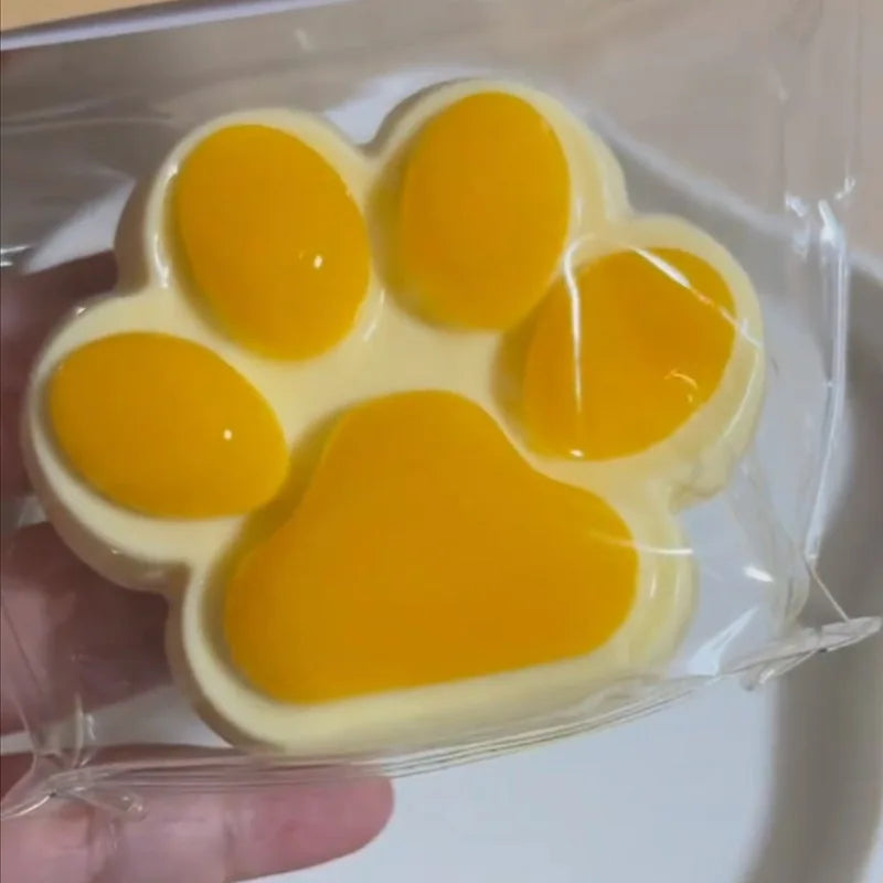 1pc Cute Cat Paw Squeeze Toy Soft Sticky Decompressing Stress Relief Slow Rebound Jelly Pinch Toy for Kids Adults Squishy Toy
