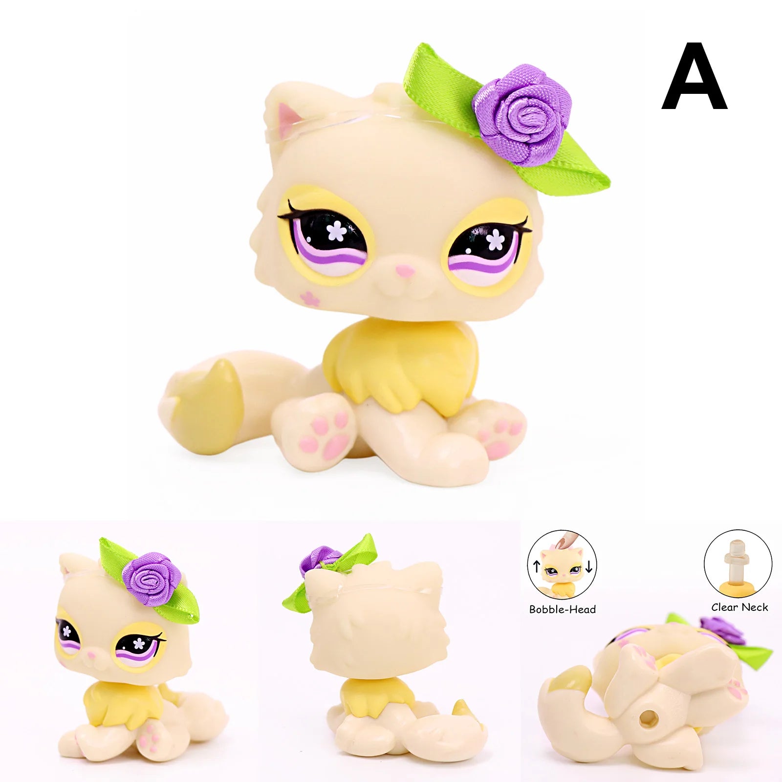 Mini Pet Shop Bobble Head Cute Toy Persian Cat #763 Children's Gift for Boy and Girl for LPS