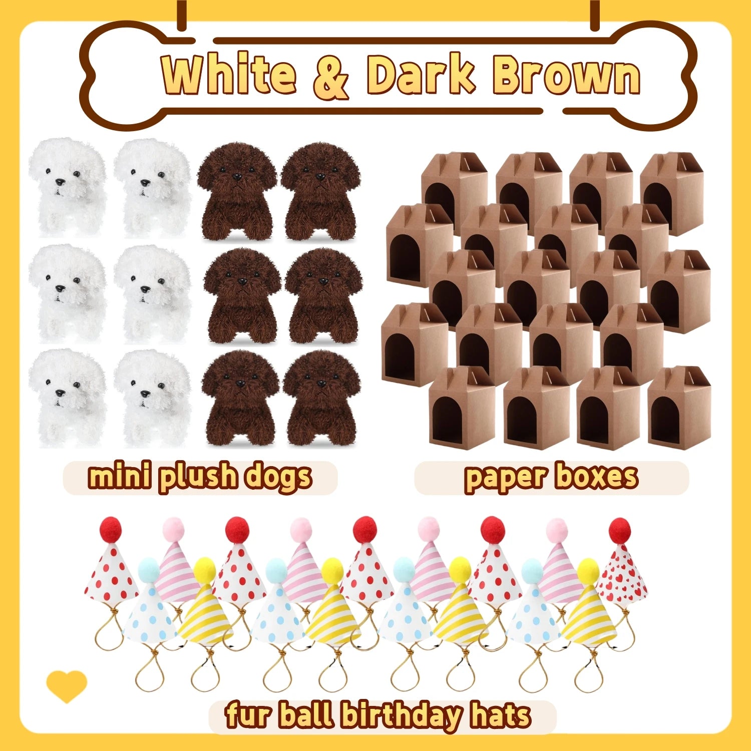 12-80Set Mini Plush Puppy Stuffed Dogs Adopt A Pet Dog Party Favors Goodie Bags, Animals Bulk Gift Toys