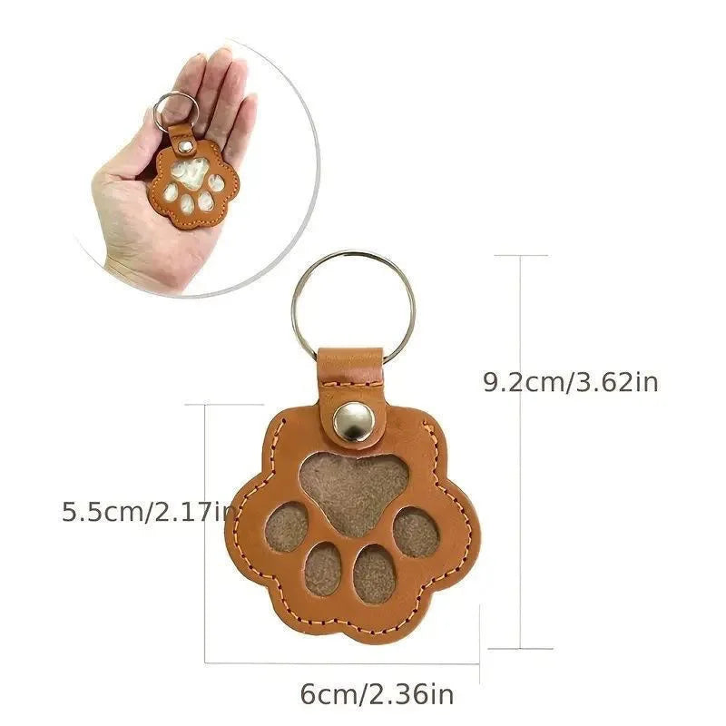 Dog Hair Collector Keychain Leather Pet Memorial Keepsake Fur Storage Pendant Charm Gift Keyring Anti Loss Pendant Accessories