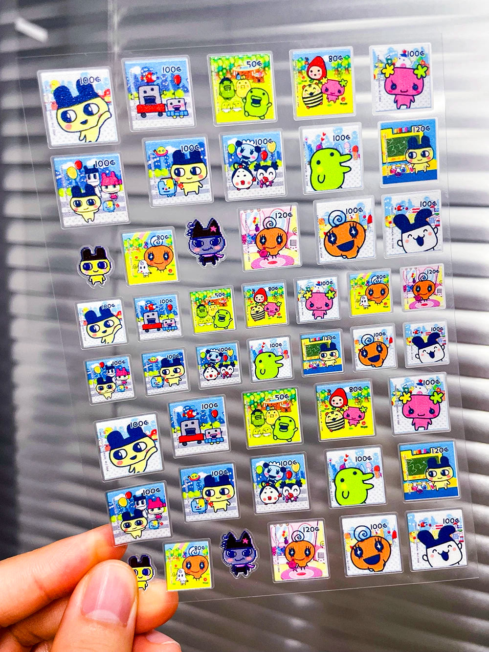 Kawaii Y2K Cute Pet Japanese Anime Self Adhesive Nail Sliders Pixel Style Mini Hand Account Diy Accessory Korean Nail Sticker