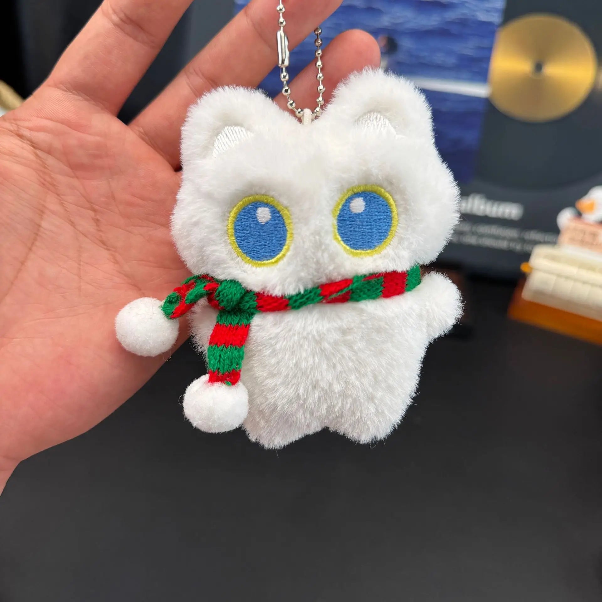 Cute Black Cat Plush Toy Keychain Cartoon Kitten Soft Stuffed Doll Pendant Car Key Backpack Bag Decoration Doll Pendant Keychain