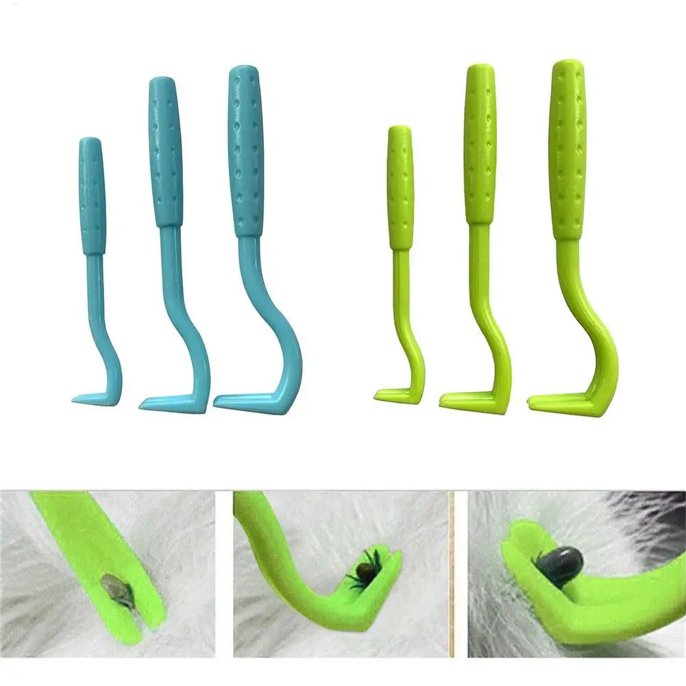 3pcs Flea Remover Hook Tick Removal Tweezer Ticks Pull Pet Cat Dog Accessaries Scratching Extractor