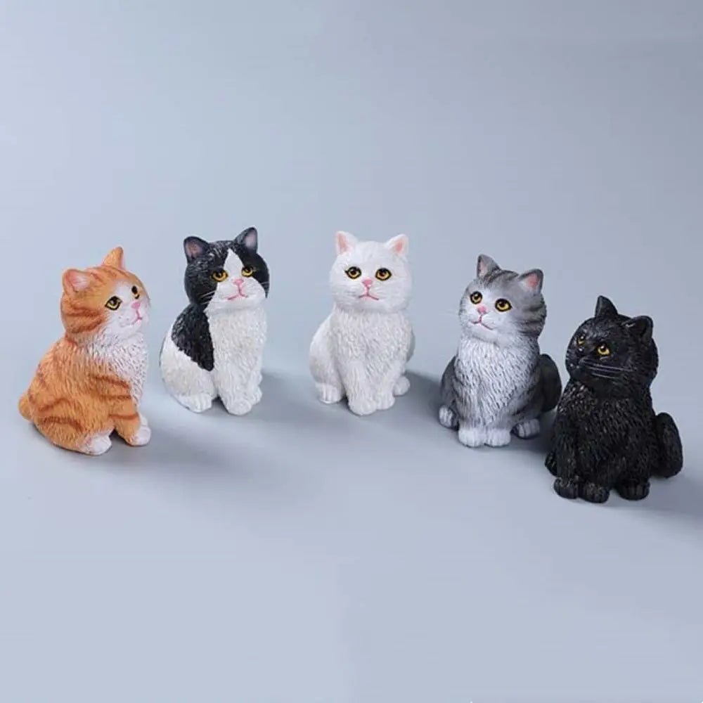 Children Gift Sitting Cat Ornament Simulation Cartoon Cat Pet Model Kitten Model Resin Cat Decoration Car Interior Decoration