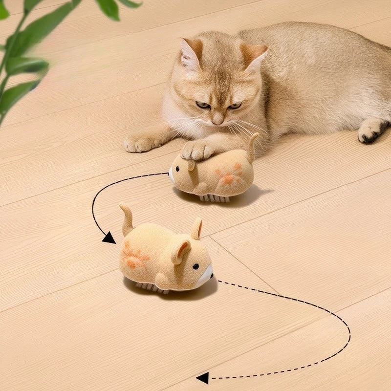 Electric Mouse Cat Toy Interactive Smart Fast Moving Kitten Toy Manhunt Self-Moving Obstacles Avoid Cat Toy Supplies