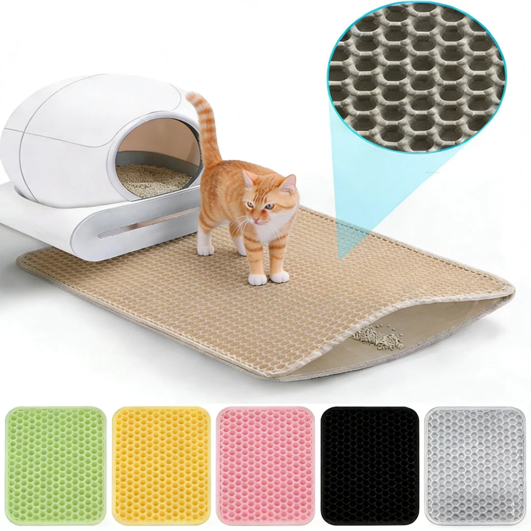 Cat Litter Mat Heavy Duty Waterproof 2 Layer Non Slip Washable Pet Floor Protector Litter Box Sand Stopper Pet Product