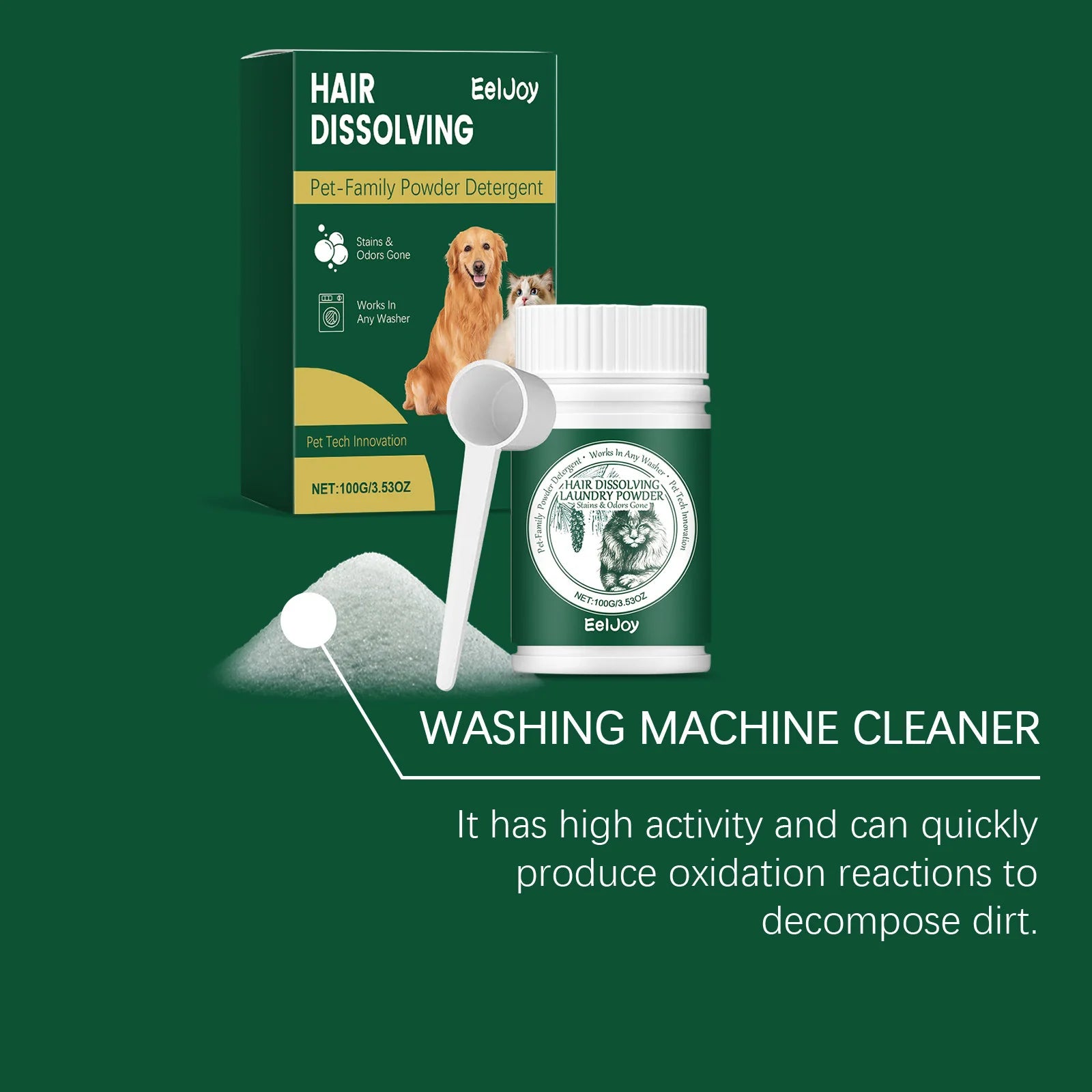 Dissolve Pet Hair Powder For Washing Machine Reduce Cat Hair Pet Clothing Household Safe Dog And Cat Hair Dissolving Cleaners