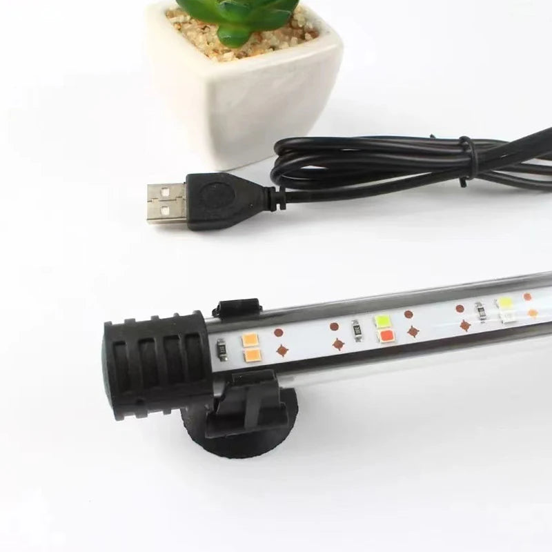 18-58cm USB Plug Aquarium Light LED Waterproof Fish Tank Light Underwater Lighting Submersible Lamp Plant Grow Lamp 110-240V