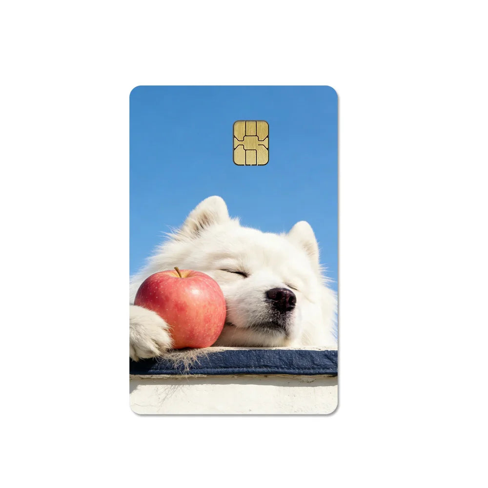 Cute Pet Puppy Kitten Lamb Credit Debit Card Sticker Bread Dog Bus Pass DIY Waterproof Small Chip Film Sticker Decoration Gift
