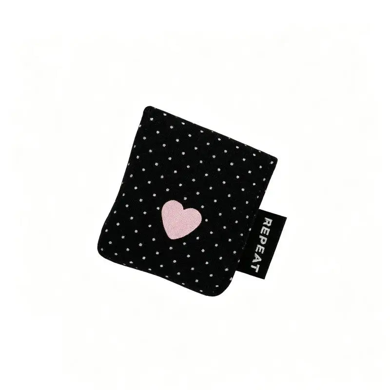 ^Earphone Decoration Accessories Handmade Fabric Cute Wave Dot Earphone Storage Bag Data Cable Organizer