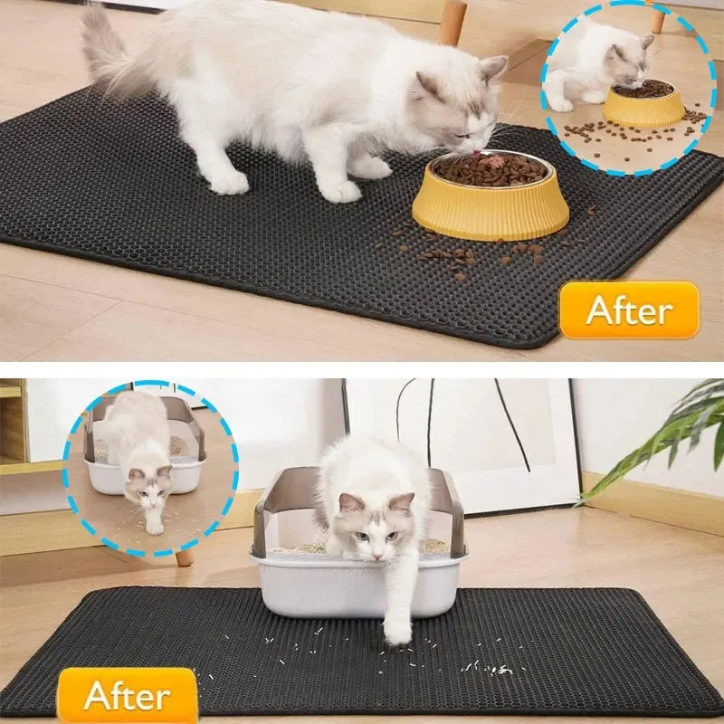 Double Layer Cat Litter Mat Heavy Duty Waterproof Cat litter box Washable Bed Mat Clean Pad Products Mat Pet Clean